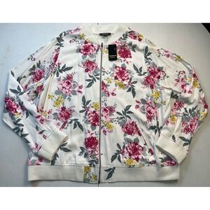 NWT Torrid Ivory Floral Flower Twill Bomber Jacket Full Zip Size 2X 🌺🌸‎